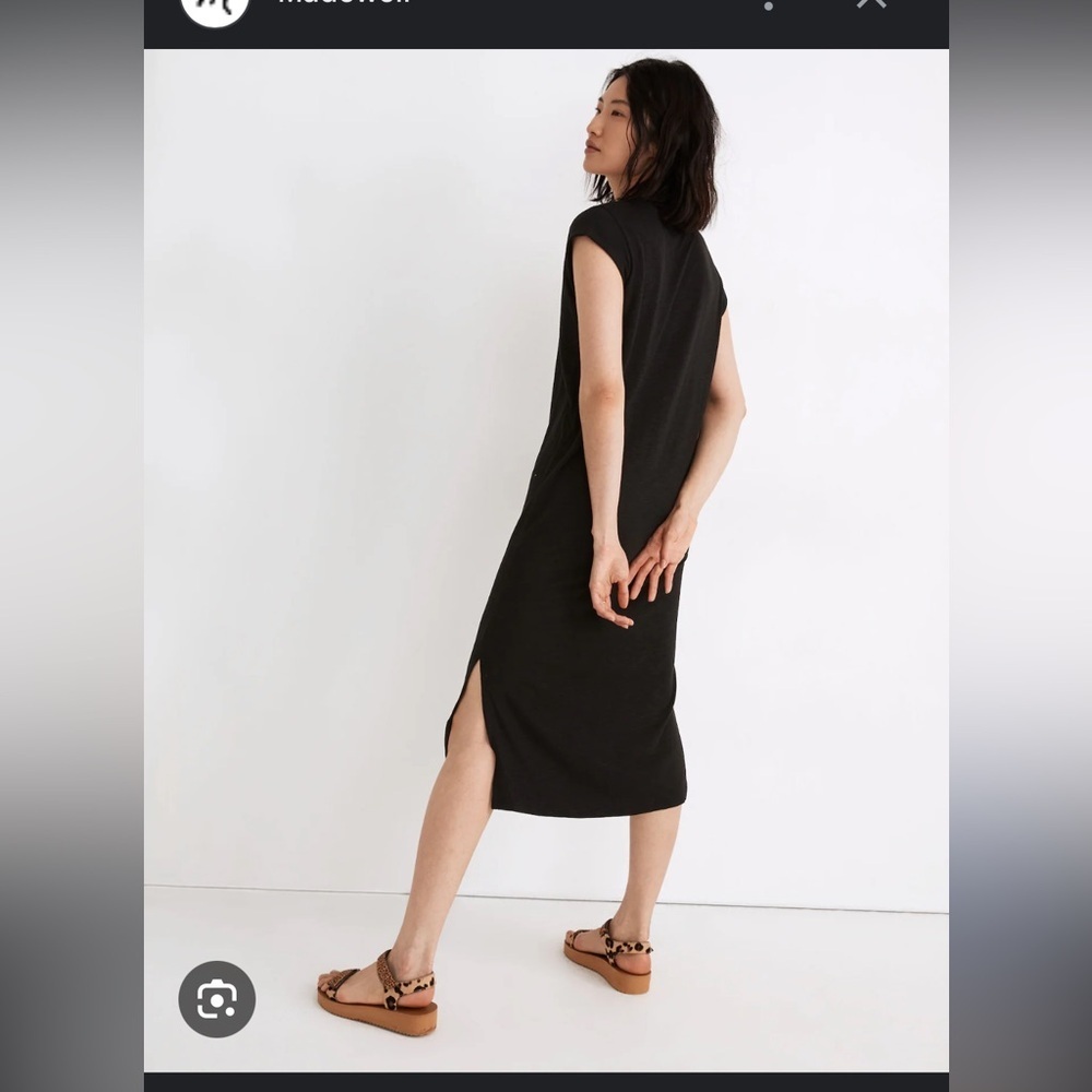 Madewell black Sleeveless Midi Dress